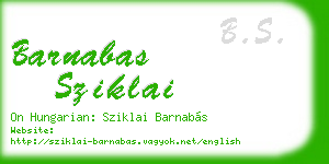 barnabas sziklai business card